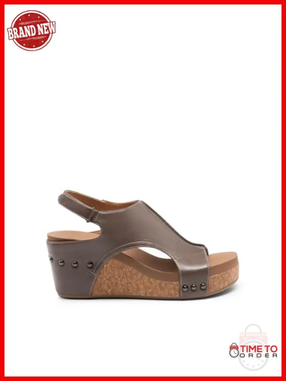 Women's Platform Wedge Sandals with Peep Toe, Hook & Loop Closure, Cushioned